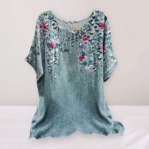 Floral Embroidered Women Top plus Size 2X